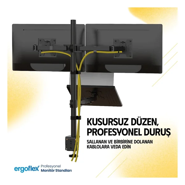 Ergoflex EF75 13-27 inç Üç Kollu Monitör Standı - Görsel 3