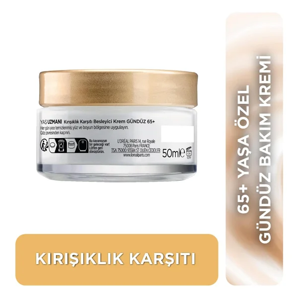 L'oreal Paris Yaş Uzmanı 65+ Spf 20 Kırışıklık Karşıtı Ve Besleyici 50 Ml Gündüz Kremi - Görsel 3