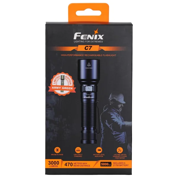 Fenix C7 3000 Lümen El Feneri Yeşil - Görsel 6