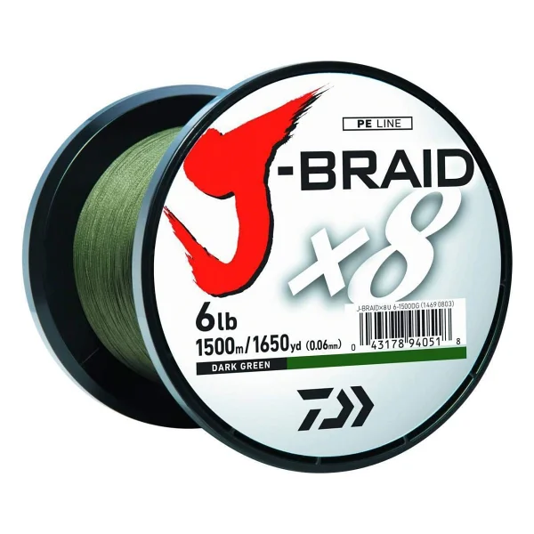 Daiwa J-BRAIDX8 JB8U30 - 3000DG 8 lbs test, koyu yeşil Bulk - Görsel 2