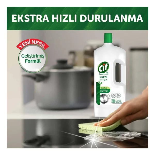 Cif Cleanboost Krem Amonyak Yüzey Temizleyici 1.5 Lt 3'lü - Görsel 4