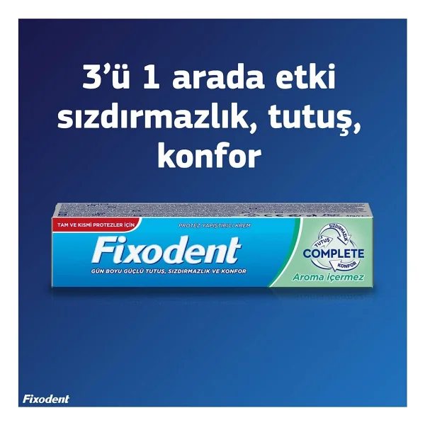 Fixodent Complete Güçlü Tutuş Aromasız 47 Gr 3 Adet Protez Diş Yapıştırıcı - Görsel 6