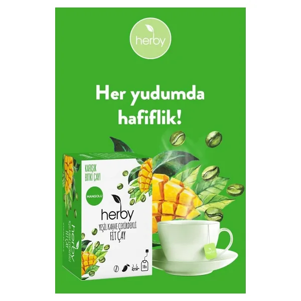 Herby Yeşil Kahve Çekirdekli Fit Çay, 3'lü Paket - Görsel 2