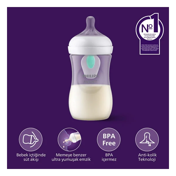 Philips Avent SCY673/01 Natural Response Airfree Valfli Biberon 260 ml - Görsel 2