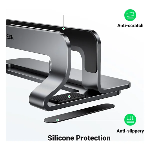 Ugreen Dikey Bilgisayar Standı, Çift Yuvalı Ayarlanabilir Alüminyum Laptop Standı, MacBook Air/Pro, Windows Dizüstü Bilgisayarlar, 13-17 İnç Laptoplar İle Uyumlu Masaüstü Tutucu - 20471 - Görsel 4
