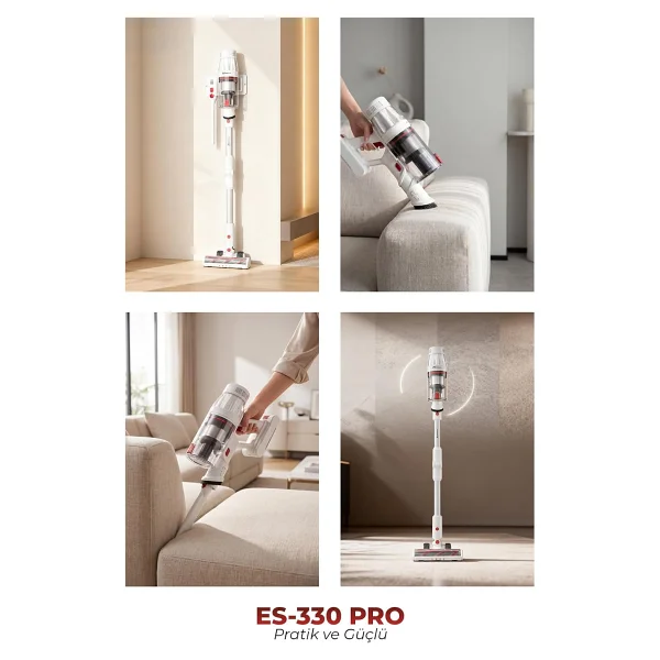 Pirantech ES-330 Pro Şarjlı Dikey Süpürge - Görsel 7