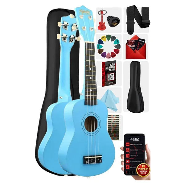 Midex Ukx-901bl Mavi Soprano Ukulele - Görsel 2