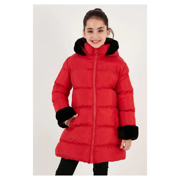 Lela 5761981 İçi Astarlı Kapüşonlu Çocuk Şişme Mont - Görsel 3
