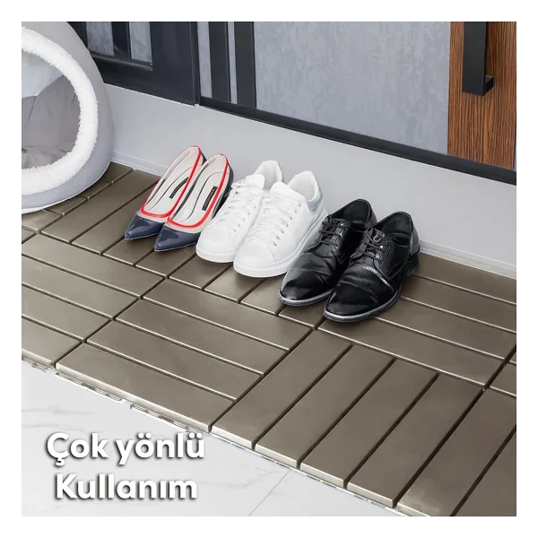 Porsima 1177 Bahçe Balkon Teras Banyo Paspası 36lı Zemin Karosu Latte - Görsel 7