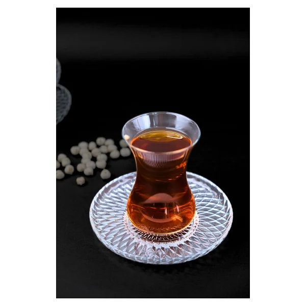 Tabak Evi Aden Sensu 12 Cm 6'lı Cam Çay Tabağı - Görsel 2