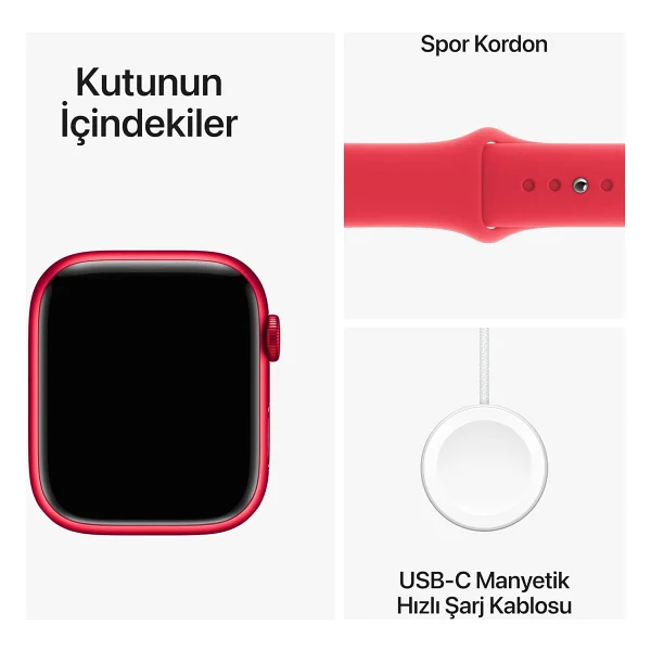 Apple Watch Series 9 GPS 45mm Alüminyum Kasa Spor Kordon Akıllı Saat - Görsel 6