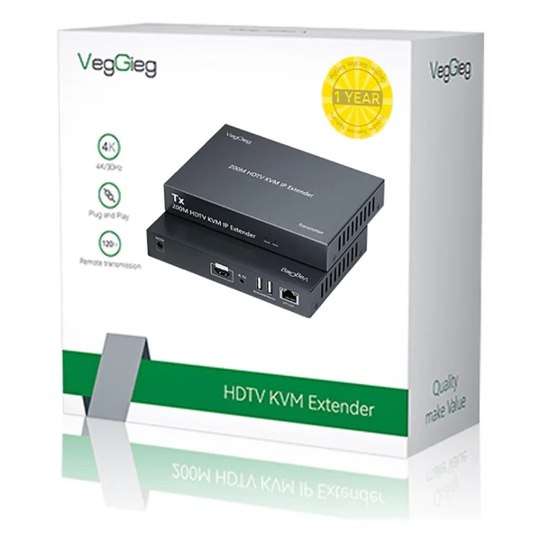Veggieg 1080p Full HD 60hz Hdmı Kvm Ip Extender 200 Metre Cat5e/6 Hdmı Menzil Genişletici Uzatıcı - Görsel 7