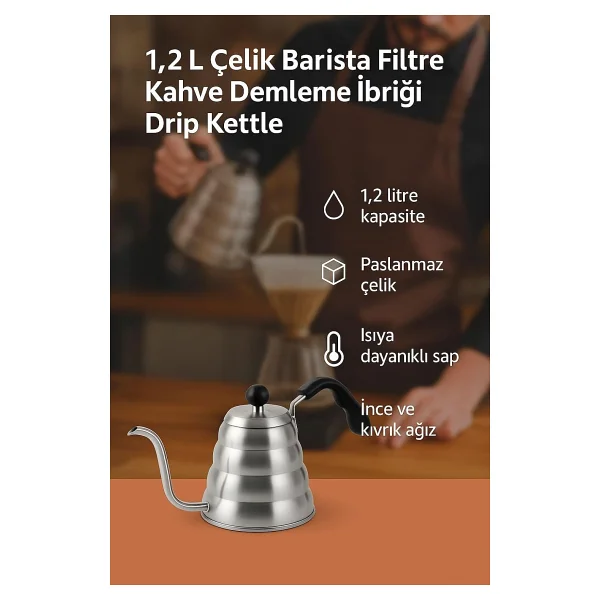 Weather Forecast Wf 1,2 L Barista Filtre Kahve Demleme İbriği Drip Kettle Cin372 - Görsel 5