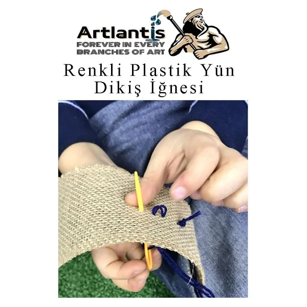 Renkli Plastik Yün İğnesi 9 Cm 10 Adet Plastik Dikiş İğnesi Plastik Örgü Dikme İplik İğne Dokuma İğnesi - Görsel 7