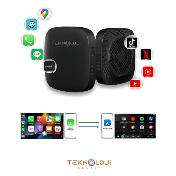 Kablosuz Carplay Ve Android Auto Adaptörü, 2gb RAM 32gb Rom, Türkçe Arayüz, Netflix Ve Youtube Destekli - Görsel 5