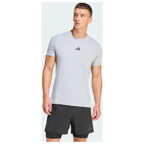 Adidas Designed For Training IS3809 Gri Kısa Kollu Bisiklet Yaka Erkek Spor Tişört - Görsel 10