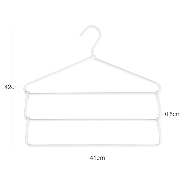 Ocean Home Textile 2'li 3 Katlı Ekru Renk Kumaş Kaplı Metal Giysi Askısı 42 x 41 x 0.5 cm - Görsel 2