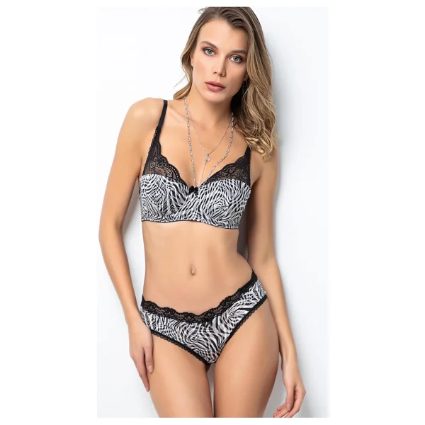 Miorre Push-Up Dolgulu Dantel Detaylı Sütyen Takım Zebra 75 - Görsel 2