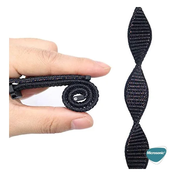 Microsonic Samsung Galaxy Watch 5 Pro 45mm Hasırlı Woven Sport Loop Beyaz Kordon - Görsel 4