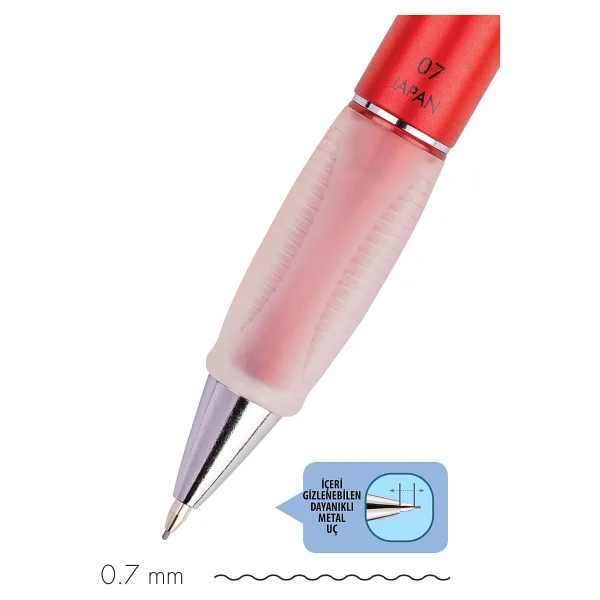 Serve Deep Metalik Kırmızı 0.7 Mm Uçlu Kalem - Görsel 3