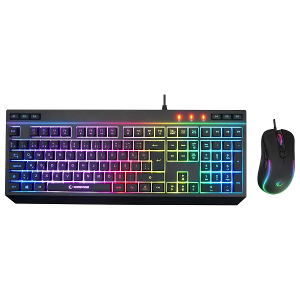 Rampage Seraphic Km-R57 Siyah RGB Kablolu Oyuncu Mekanik Klavye Mouse Seti - Görsel 7