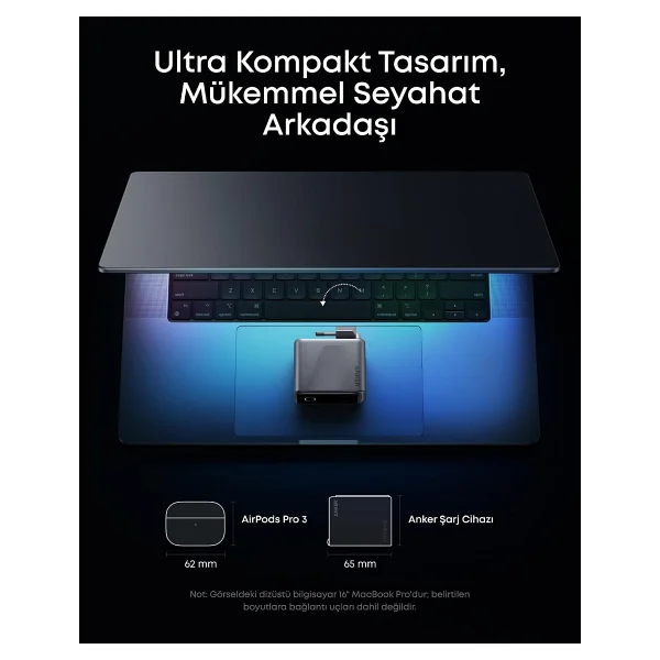 Anker Prime A2687 160 W Type-C Hızlı Şarj Adaptörü - Görsel 6