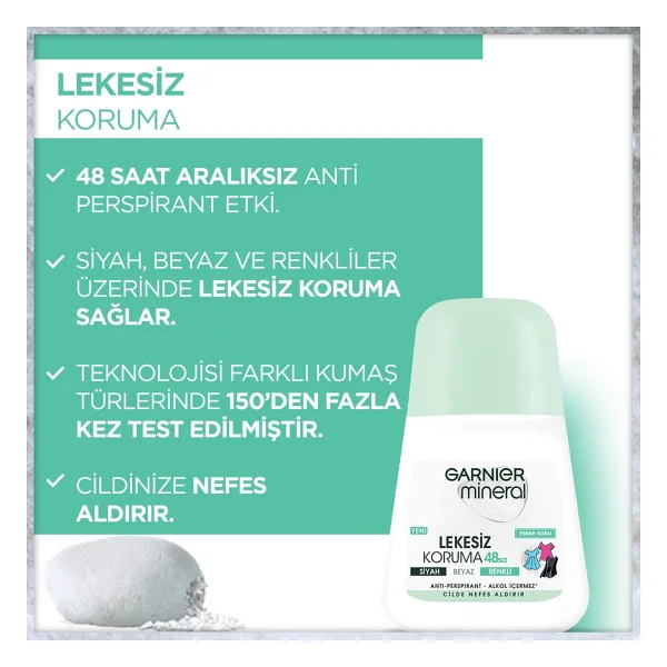 Garnier Mineral Lekesiz Koruma Ferah Koku 50 Ml Kadın Roll-On - Görsel 6