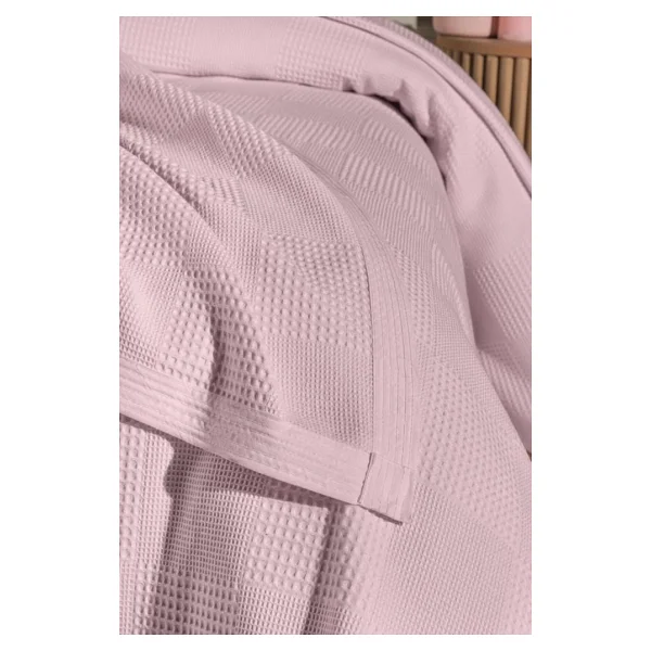 Mulberry- Waflle Desenli Pike Battaniye%100 Pamuk Kalın İplik Yumuşak Battal Boy 240 x 260 (Pembe) - Görsel 2