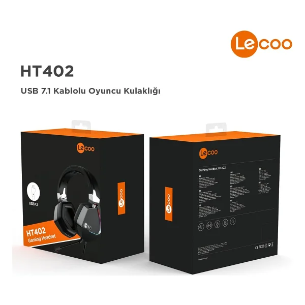 Lenovo Lecoo Ht402 RGB 7.1 USB Kablolu Kulak Üstü Oyuncu Kulaklığı - Görsel 8