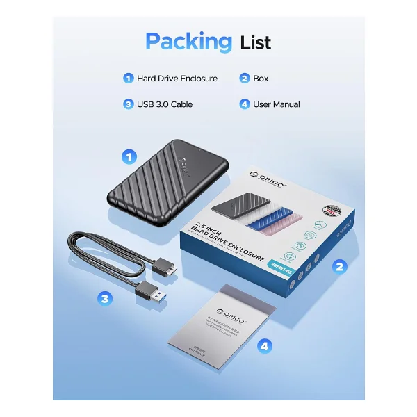 Orico 25pw1-U3-Bk USB 3.0 2.5" Harddisk Kutusu - Görsel 8