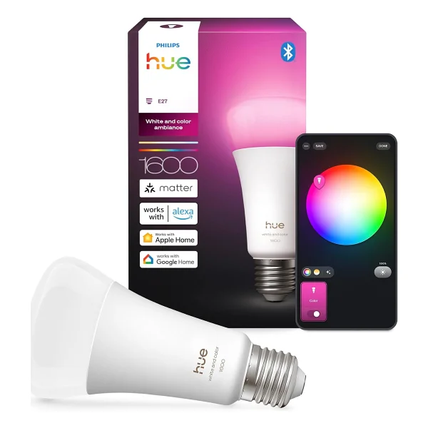 Philips Hue LED A67 lamba, beyaz ve renkli ambiyans, E27 duy, 11,8 W, tam spektrumlu ışık 1000 K-200 - Görsel 2