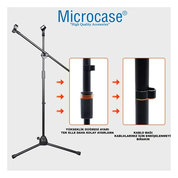Microcase Al4534 Zemin Tipi Metal Mikrofon Standı - Görsel 4