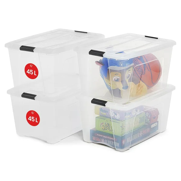 Iris Ohyama, 3'lü Set İstiflenebilir Saklama Kutusu, Klik Kilitli - New Top Box Ntb-15 - Plastik, Şeffaf, 3 X 15 L, U 39,5 X G 29 X Y 18,6 Cm - Görsel 6