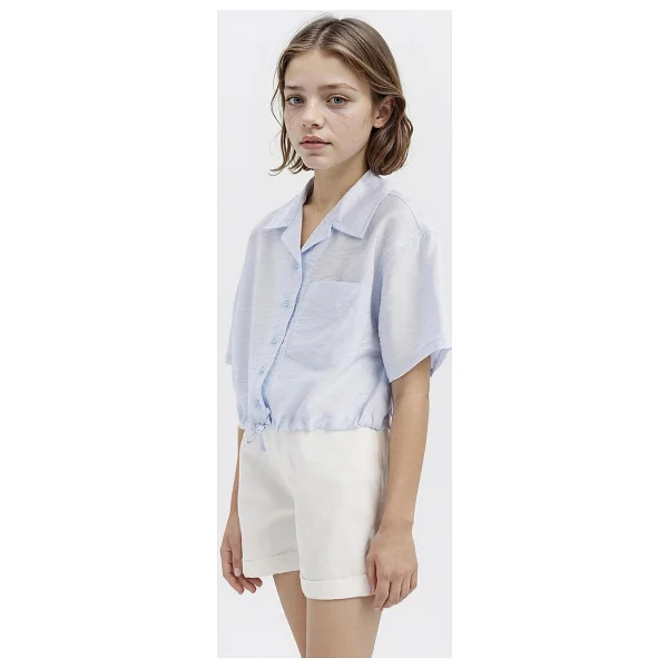 DeFacto Kız Çocuk Cropped Fit Kısa Kollu Gömlek D7641a825sm - Görsel 3
