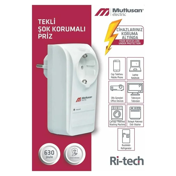 Mutlusan Tekli Akım Korumalı Priz - Görsel 2