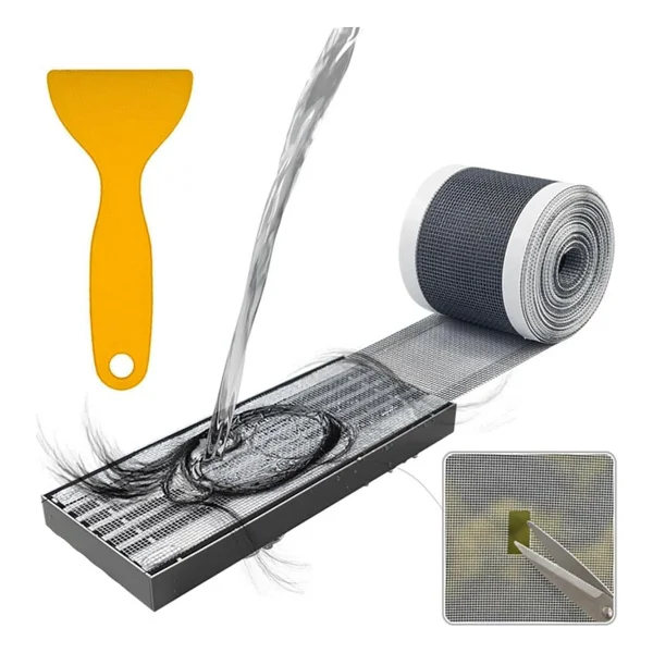Mucit Home 10 Cm 4 Metre Çok Amaçlı Gider Süzgeci Sineklik Tamir Kiti Saç Kıl Tüy Tutucu - Görsel 2