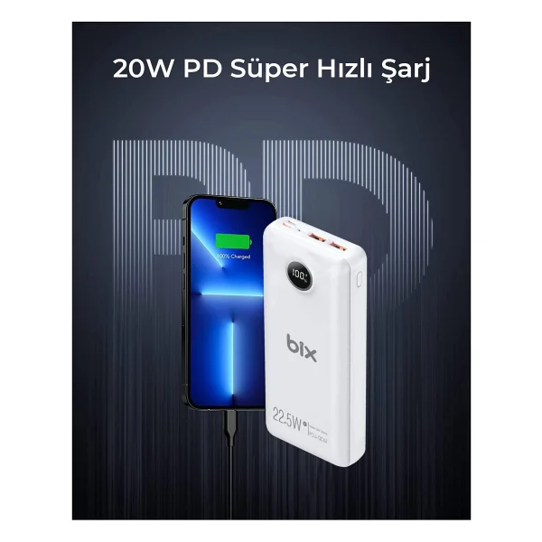 Bix Pb201 20000 mAh Hızlı Şarj Powerbank - Görsel 4