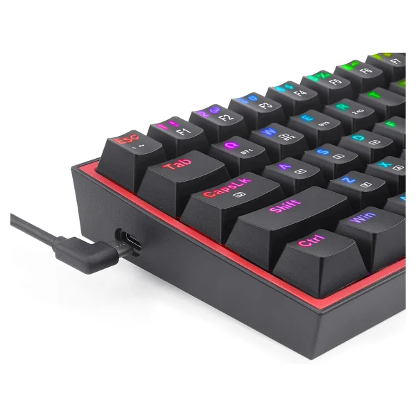 Redragon K616 Fizz Pro Siyah RGB Red Switch Kablolu/Kablosuz Mekanik Oyuncu Klavyesi - Görsel 5