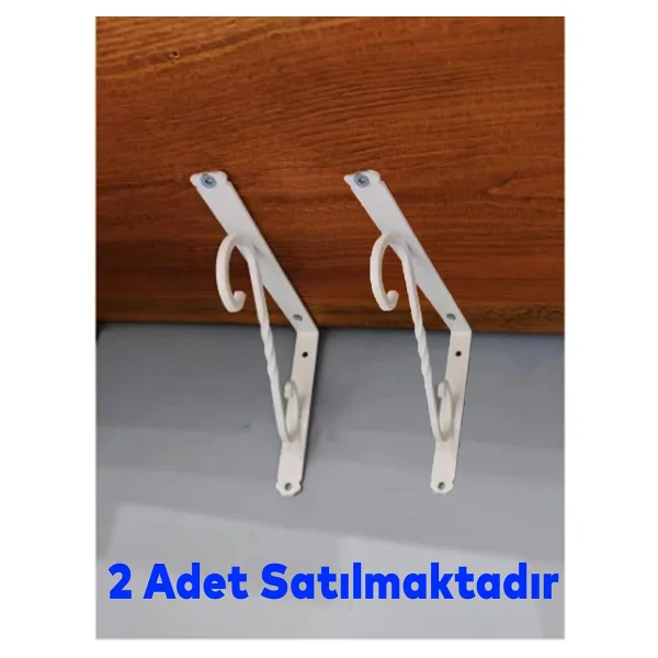 Badem10 Raf Altı Raf Tutucu Ayak Ferforje Beyaz 195 X 145 Mm 2 Adet - Görsel 4