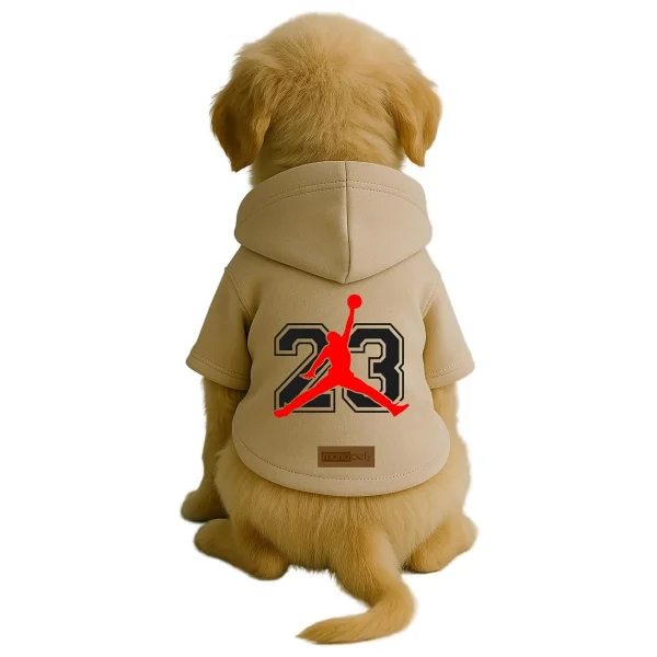 Monopetz Baskılı İçi Polarlı Köpek Ve Kedi Kıyafeti Elbisesi - Beyaz Renk Kapüşonlu Hoodie B46a1, L - Görsel 5