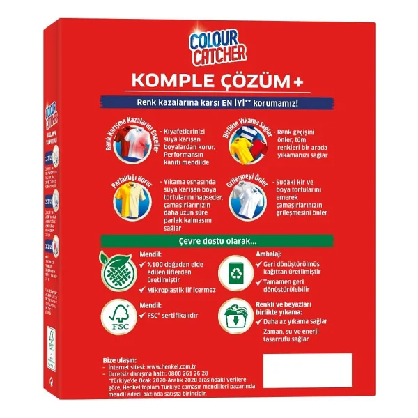 K2r Colour Catcher Renk Koruyucu Mendil 10'lu - Görsel 3