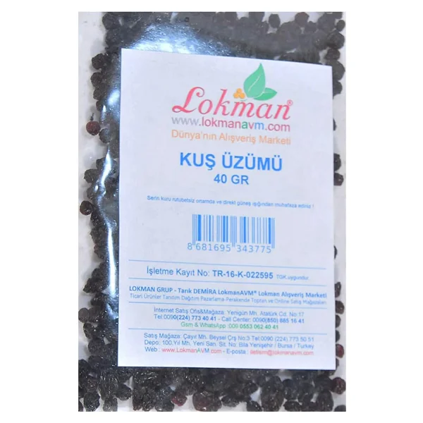 LokmanAVM Kuş Üzümü 40 Gr Pkt - Görsel 2