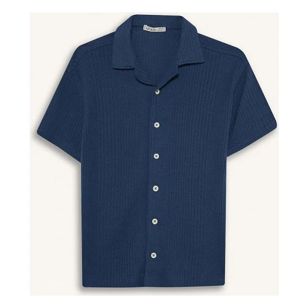 DeFacto Erkek Çocuk Oversize Geniş Kalıp Polo Yaka Kısa Kollu Gömlek E3313A825HS - Görsel 8