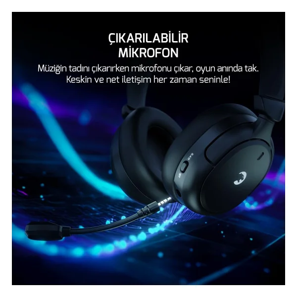Gamepower Aero Ultra 7.1 USB Kablolu/Kablosuz Kulak Üstü Oyuncu Kulaklığı - Görsel 6