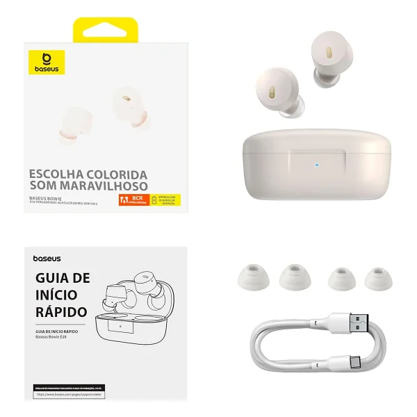 Baseus Bowie E18 TWS Beyaz Kulak İçi Bluetooth Kulaklık - Görsel 8