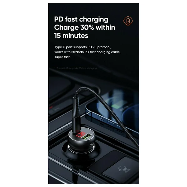 Mcdodo CC-7030 45 W USB Type-C Araç Şarj Aleti - Görsel 6