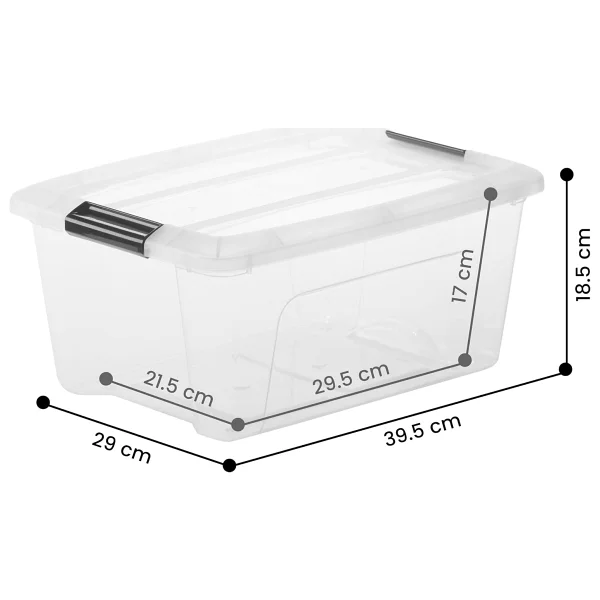 Iris Ohyama, 3'lü Set İstiflenebilir Saklama Kutusu, Klik Kilitli - New Top Box Ntb-15 - Plastik, Şeffaf, 3 X 15 L, U 39,5 X G 29 X Y 18,6 Cm - Görsel 3