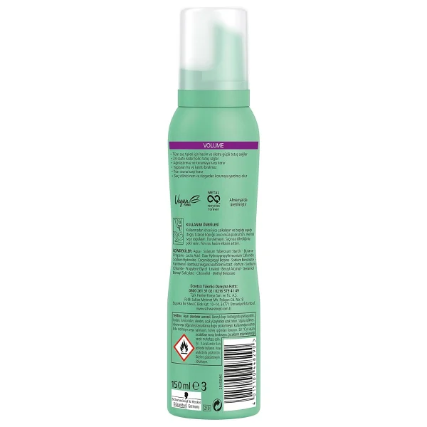 Taft Volume No:3 150 Ml 2 Adet Saç Şekillendirici Köpük - Görsel 3