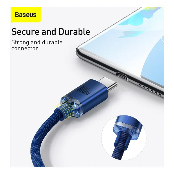 Baseus Crystal Shine 1.2 M USB To Type-C Hızlı Şarj Kablosu - Görsel 4