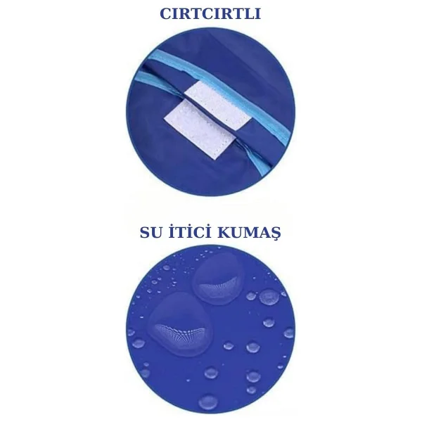 Mavi Boyama Önlüğü M Beden 4-6 Yaş Su Itici Kumaş - Görsel 3
